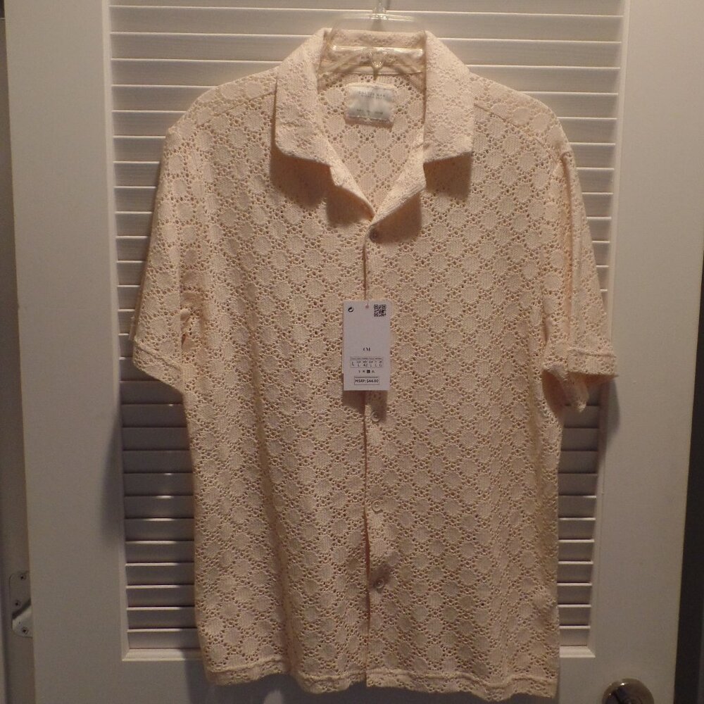 CACTUS MAN Men's Knit Shirt - Large - NWT - Cream Color
